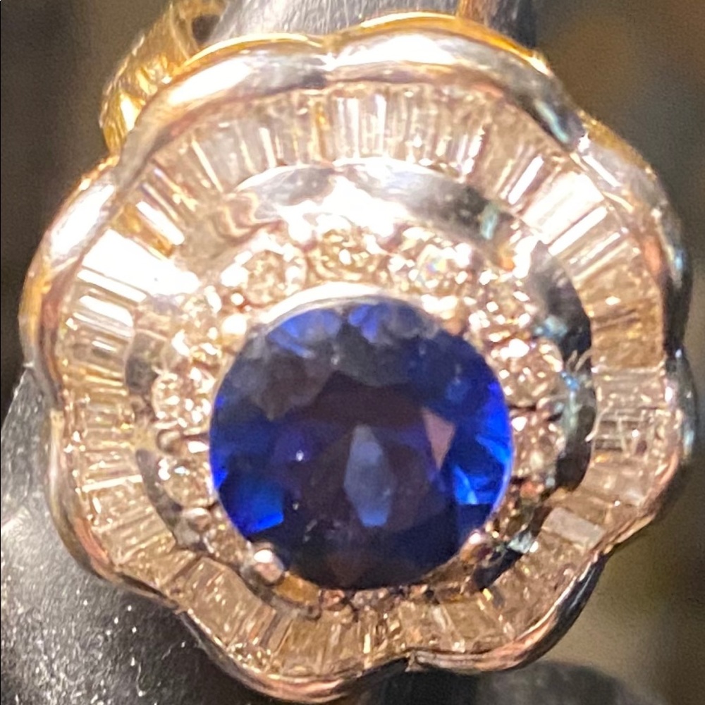 Blue Sapphire, Diamond Ring